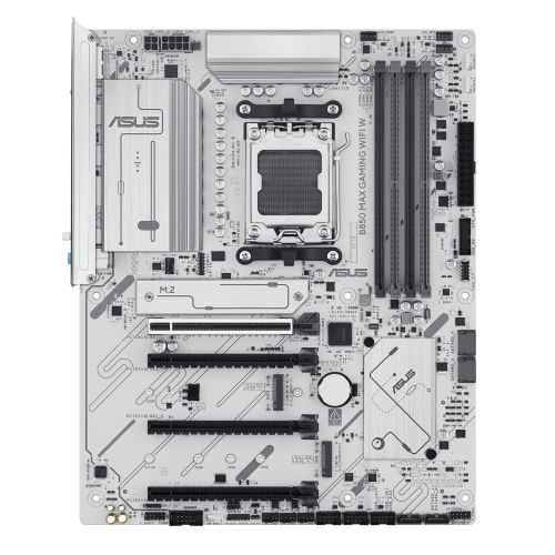ASUS B850 MAX GAMING WIFI W ATX Motherboard - White, AM5, DDR5, Wi-Fi 6E ASUS B850 MAX GAMING WIFI W ATX Motherboard - White, AM5, DDR5, Wi-Fi 6E